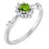 Sterling Silver Peridot and .167 CTW Diamond Ring Ref. 15641490